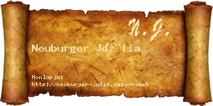 Neuburger Júlia névjegykártya
